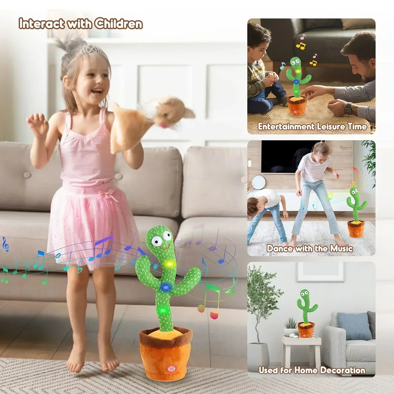 Dancing and Talking Cactus Toy Sunshine Cactus Children's Electronic Plush Toy with 120 Songs Children's Birthday Gifts