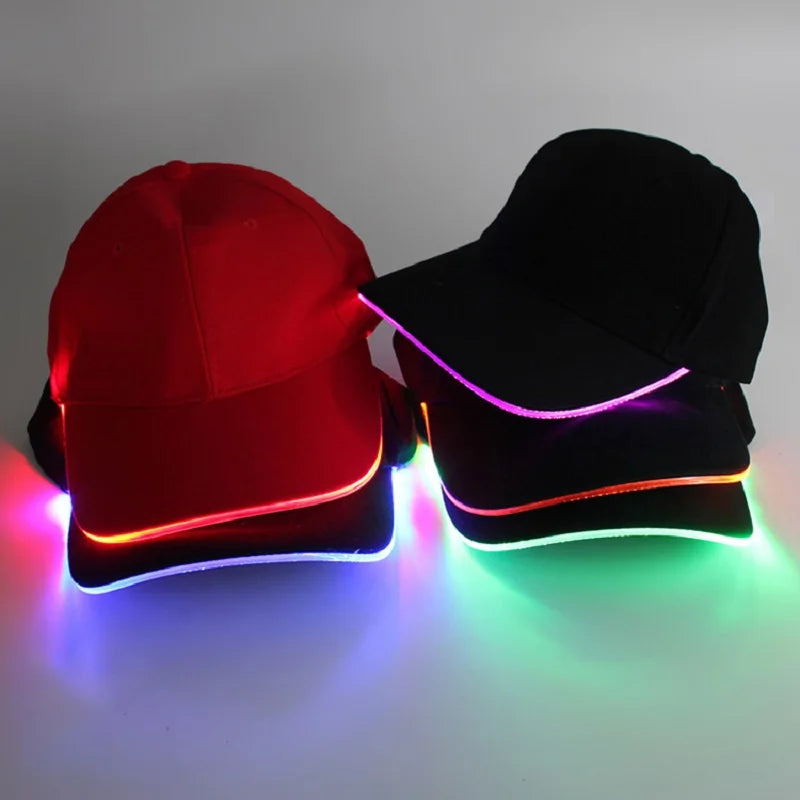 Adjustable Fashion Flashing Baseball Cap Adjustable Led Light Hip-Hop Luminous Hat Kty Bar Party Sporting Night Illumination Cap