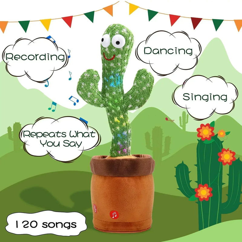 Dancing and Talking Cactus Toy Sunshine Cactus Children's Electronic Plush Toy with 120 Songs Children's Birthday Gifts